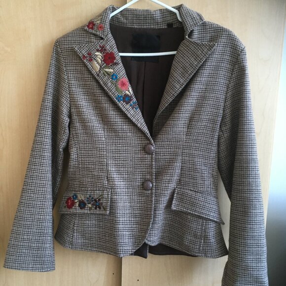 Vintage Les Temps des Cerises Ladies Tweed Blazer Size Medium (Petite-frame) - Picture 1 of 5